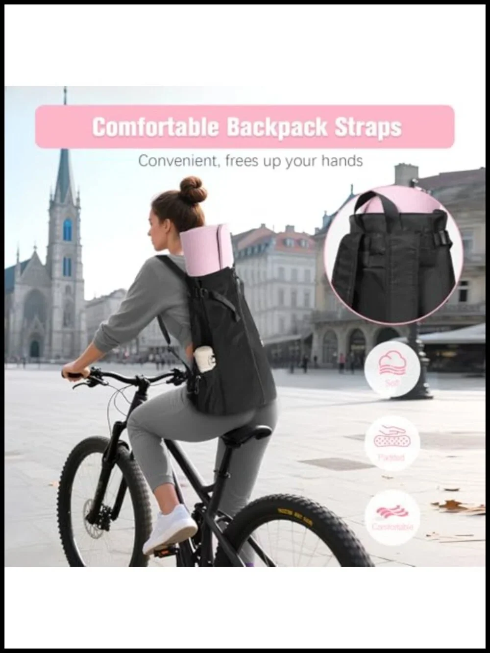 WOMACO Yoga Mat Bag with Backpack Straps and Side Pockets Nylon